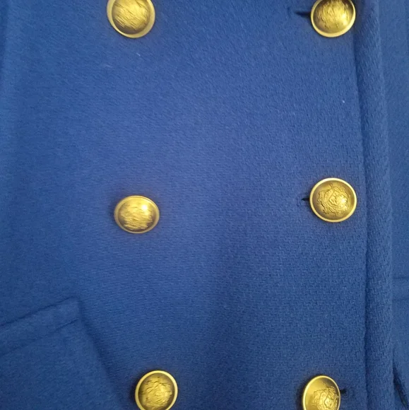 J. Crew Stadium Cloth Brilliant Blue Peacoat Jacket - Picture 7 of 13